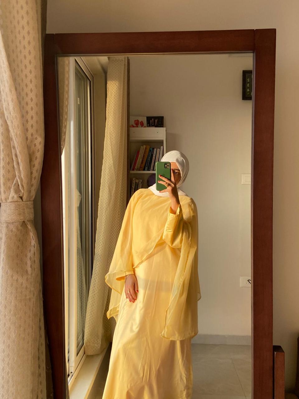 Butter Yellow Cape Dress