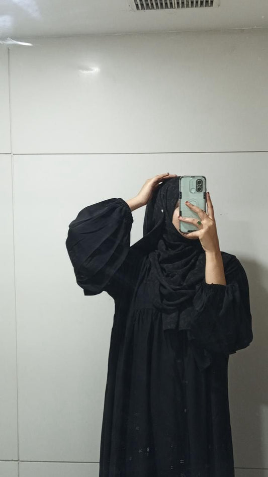 Daily Wear Frill Abaya – Prada Fabric (All Sizes Available)