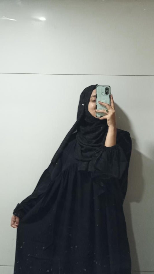 Daily Wear Frill Abaya – Prada Fabric (All Sizes Available)
