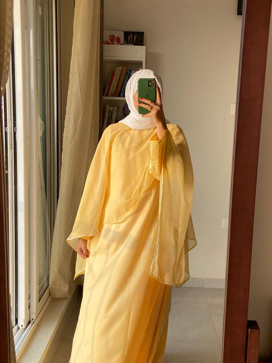 Butter Yellow Cape Dress